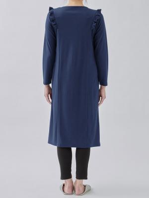 マタニティ パジャマ・ルームウェア|綿混やわらかスムースラッフルワンピ&産後も使えるレギンスパジャマ【出産後も長く使える】