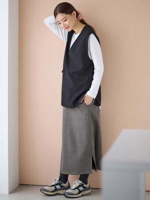 マタニティ スカート|【極暖】裏シャギーあったかタイトスカート　マタニティ・授乳服【出産後も長く使える】|杢チャコール