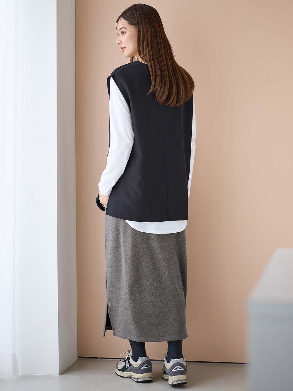 マタニティ スカート|【極暖】裏シャギーあったかタイトスカート　マタニティ・授乳服【出産後も長く使える】|杢チャコール