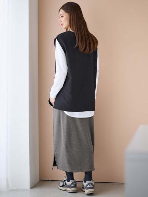 マタニティ スカート|【極暖】裏シャギーあったかタイトスカート　マタニティ・授乳服【出産後も長く使える】|杢チャコール