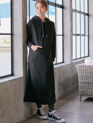 【極暖】裏シャギーあったかパーカーマキシワンピース【出産後も長く使える】10287