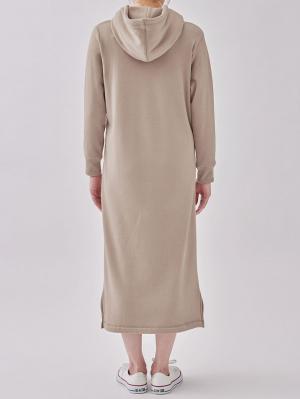 マタニティ ワンピース|【極暖】裏シャギーあったかパーカーマキシワンピース【出産後も長く使える】