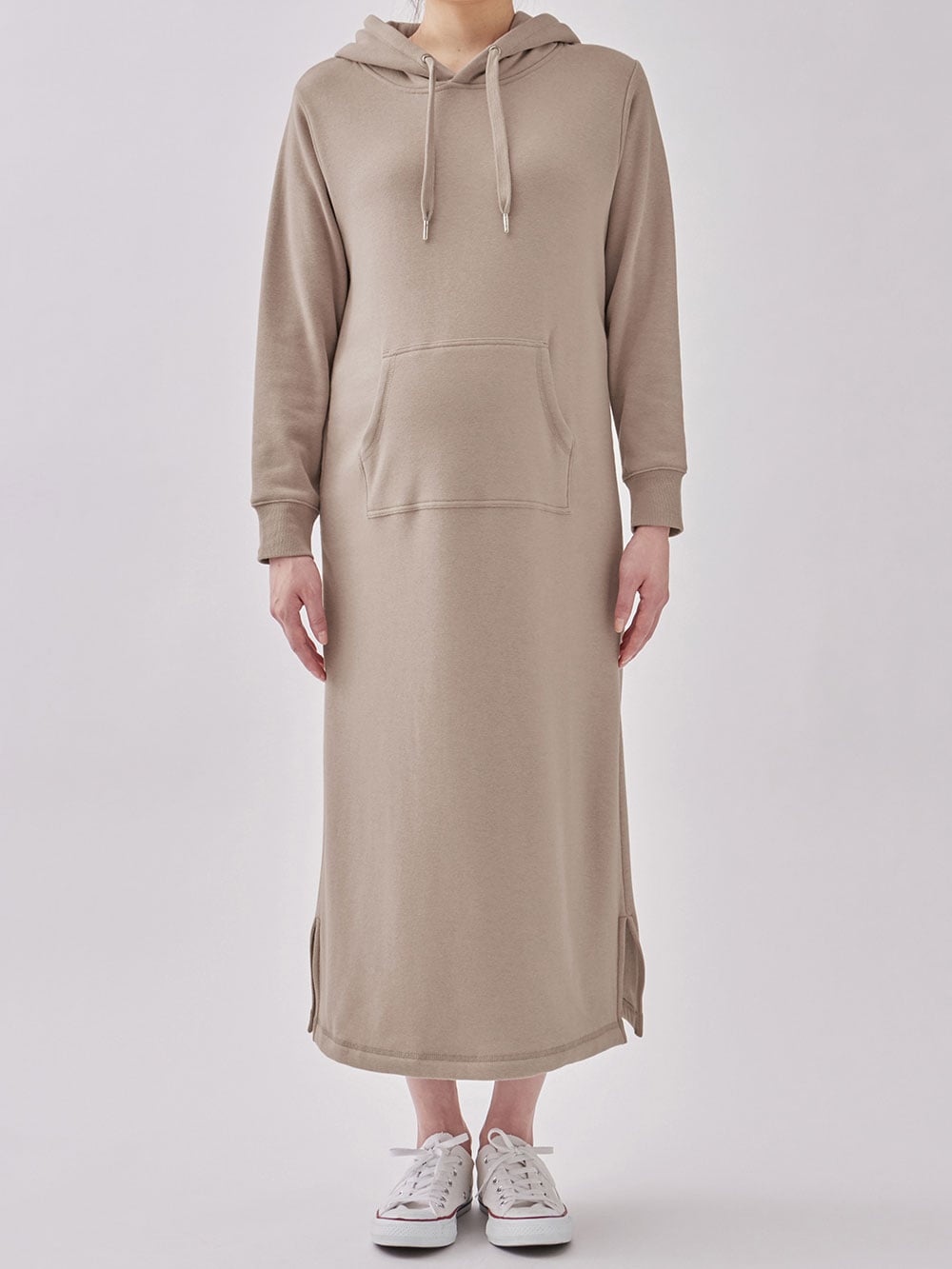 マタニティ ワンピース|【極暖】裏シャギーあったかパーカーマキシワンピース【出産後も長く使える】