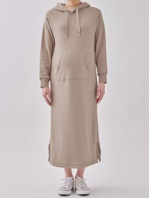 マタニティ ワンピース|【極暖】裏シャギーあったかパーカーマキシワンピース【出産後も長く使える】