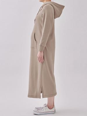 マタニティ ワンピース|【極暖】裏シャギーあったかパーカーマキシワンピース【出産後も長く使える】