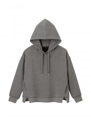 マタニティ トップス|【極暖】裏シャギーあったかパーカー【出産後も長く使える】|杢チャコール