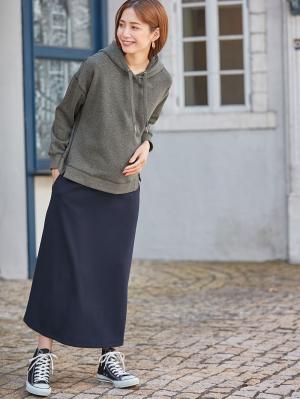 マタニティ トップス|【極暖】裏シャギーあったかパーカー【出産後も長く使える】|杢チャコール