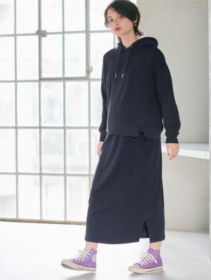 マタニティ トップス|【極暖】裏シャギーあったかパーカー【出産後も長く使える】|ネイビー