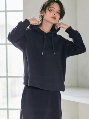 マタニティ トップス|【極暖】裏シャギーあったかパーカー【出産後も長く使える】|ネイビー