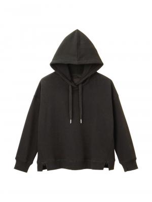 マタニティ トップス|【極暖】裏シャギーあったかパーカー【出産後も長く使える】|ブラック