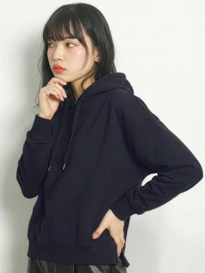 マタニティ トップス|【極暖】裏シャギーあったかパーカー【出産後も長く使える】|ネイビー