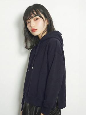 マタニティ トップス|【極暖】裏シャギーあったかパーカー【出産後も長く使える】|ネイビー