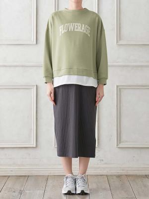 マタニティ ワンピース|Rosemadame（ローズマダム）　カレッジロゴレイヤード風ワンピース　マタニティ・産後授乳服【出産後も長く使える】