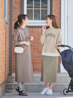 マタニティ ワンピース|Rosemadame（ローズマダム）　カレッジロゴレイヤード風ワンピース　マタニティ・産後授乳服【出産後も長く使える】