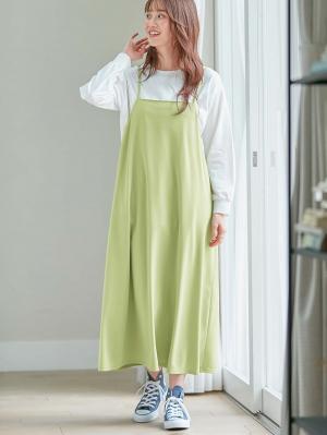 マタニティ ワンピース|Rosemadame（ローズマダム）　カットソーキャミワンピ&トップスセット　マタニティ・産後授乳服【出産後も長く使える】|ライトグリーン