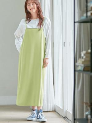 マタニティ ワンピース|Rosemadame（ローズマダム）　カットソーキャミワンピ&トップスセット　マタニティ・産後授乳服【出産後も長く使える】|ライトグリーン