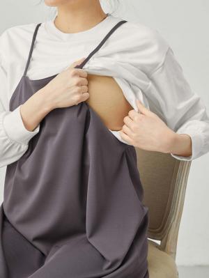 マタニティ ワンピース|Rosemadame（ローズマダム）　カットソーキャミワンピ&トップスセット　マタニティ・産後授乳服【出産後も長く使える】