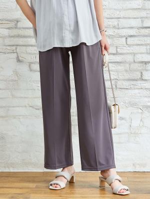 マタニティ パンツ|Rosemadame（ローズマダム）　カットソーセンタープレスパンツ　マタニティ・産後|チャコール