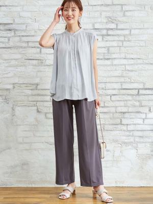 マタニティ パンツ|Rosemadame（ローズマダム）　カットソーセンタープレスパンツ　マタニティ・産後|チャコール