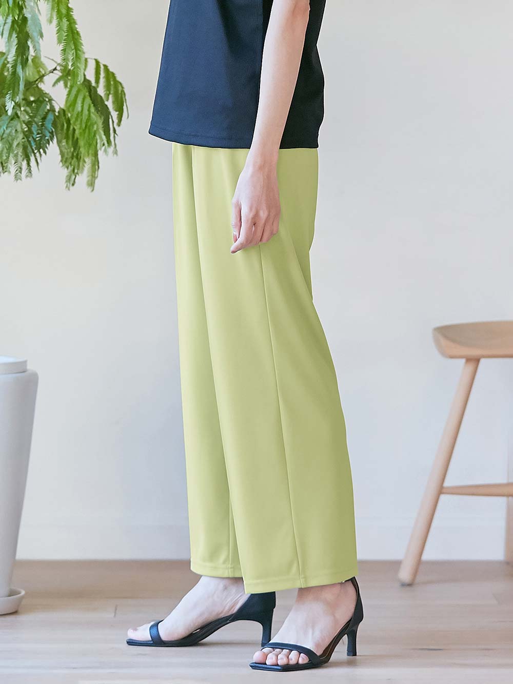 マタニティ パンツ|Rosemadame（ローズマダム）　カットソーセンタープレスパンツ　マタニティ・産後|ライトグリーン