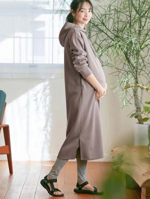 マタニティ ワンピース|Rosemadame（ローズマダム）　パーカーワンピース　マタニティ・産後授乳服【出産後も長く使える】|チャコール