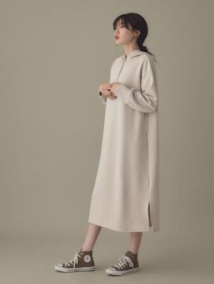マタニティ ワンピース|Rosemadame（ローズマダム）　パーカーワンピース　マタニティ・産後授乳服【出産後も長く使える】|オフベージュ