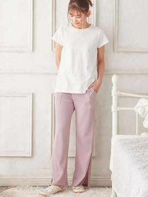 マタニティ パジャマ・ルームウェア|Rosemadame（ローズマダム）　ワッフル素材ルームパンツ　マタニティ・産後【出産後も長く使える】|ラベンダー