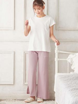 マタニティ パジャマ・ルームウェア|Rosemadame（ローズマダム）　ワッフル素材ルームパンツ　マタニティ・産後【出産後も長く使える】|ラベンダー