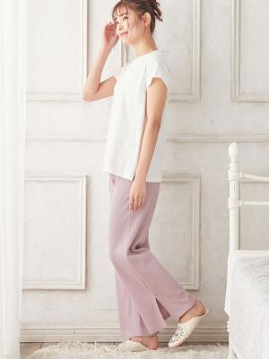 マタニティ パジャマ・ルームウェア|Rosemadame（ローズマダム）　ワッフル素材ルームパンツ　マタニティ・産後【出産後も長く使える】|ラベンダー