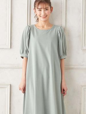 Rosemadame（ローズマダム）　天竺汗染み防止ボリューム袖ワンピース　マタニティ・産後授乳服【出産後も長く使える】10305