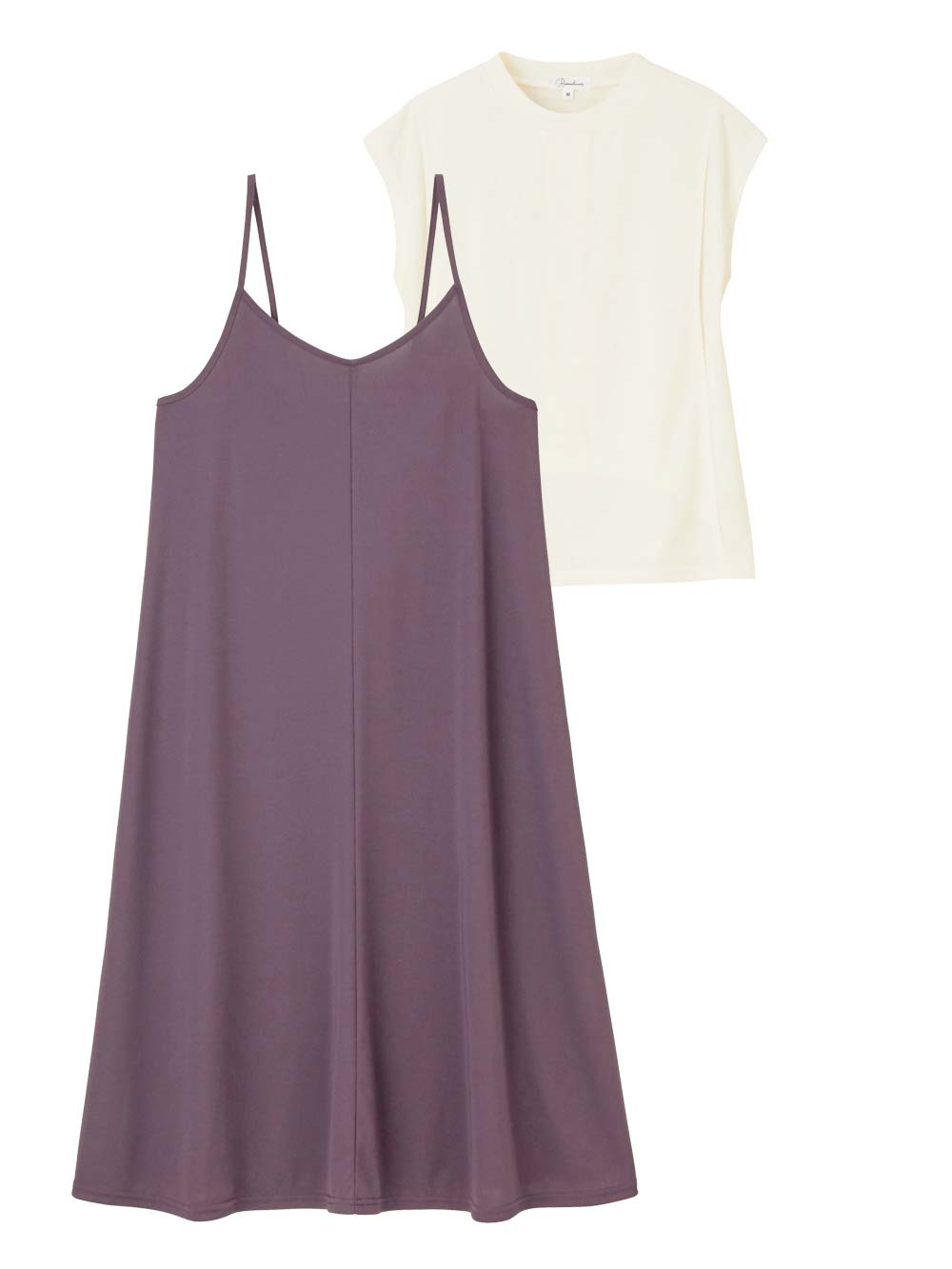 マタニティ ワンピース|Rosemadame(ローズマダム) 天竺汗染み防止トップス&接触冷感キャミワンピセット マタニティ・産後授乳服【出産後も長く使える】|パープル