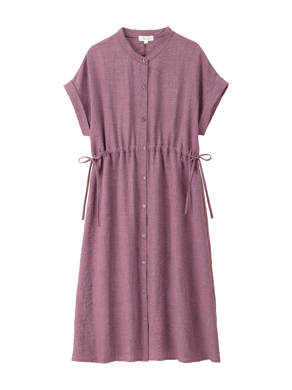 マタニティ ワンピース|Rosemadame（ローズマダム）　リネン風ドロストワンピース　マタニティ・産後授乳服【出産後も長く使える】|パープル