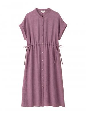 マタニティ ワンピース|Rosemadame（ローズマダム）　リネン風ドロストワンピース　マタニティ・産後授乳服【出産後も長く使える】|パープル