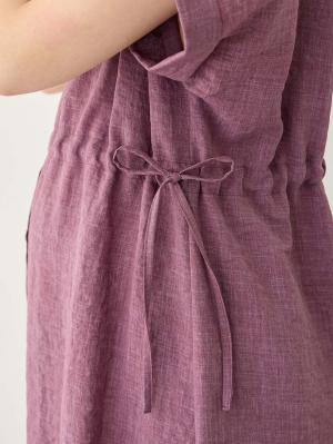 マタニティ ワンピース|Rosemadame（ローズマダム）　リネン風ドロストワンピース　マタニティ・産後授乳服【出産後も長く使える】