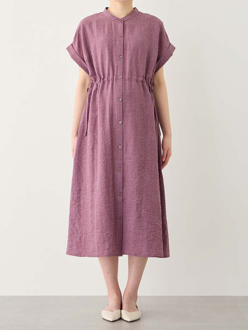 マタニティ ワンピース|Rosemadame（ローズマダム）　リネン風ドロストワンピース　マタニティ・産後授乳服【出産後も長く使える】