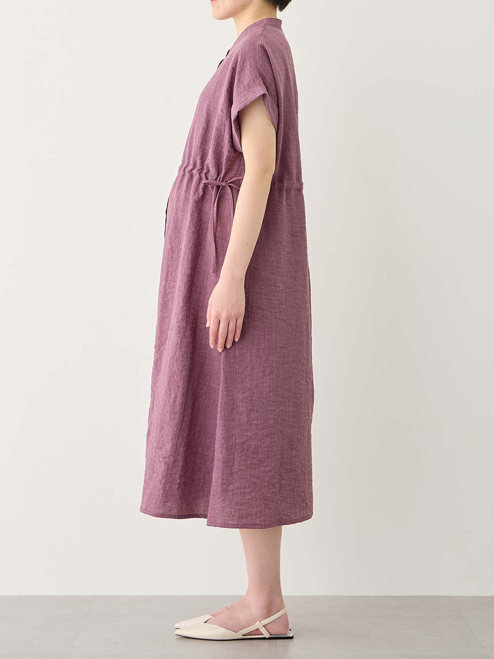 マタニティ ワンピース|Rosemadame（ローズマダム）　リネン風ドロストワンピース　マタニティ・産後授乳服【出産後も長く使える】