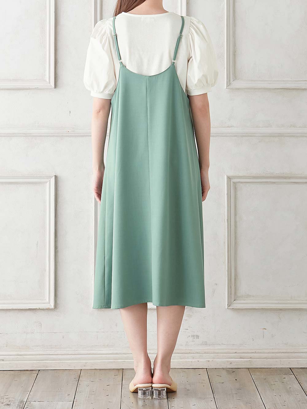 マタニティ ワンピース|Rosemadame（ローズマダム）　パフスリーブ半袖トップス&キャミワンピセット　マタニティ・産後授乳服【出産後も長く使える】