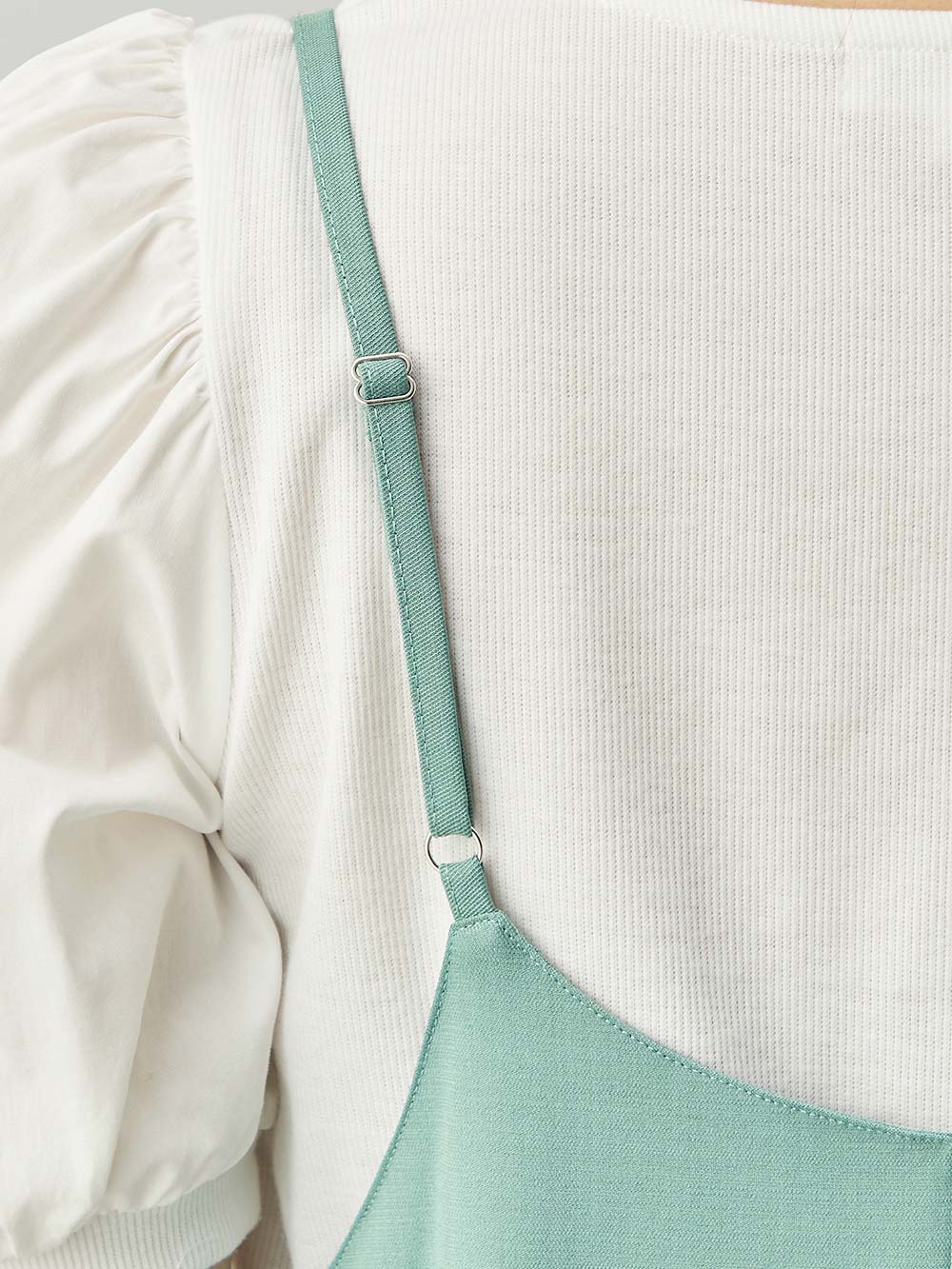 マタニティ ワンピース|Rosemadame（ローズマダム）　パフスリーブ半袖トップス&キャミワンピセット　マタニティ・産後授乳服【出産後も長く使える】