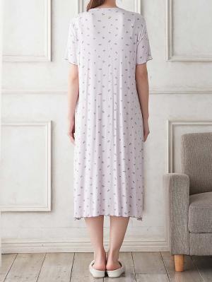 マタニティ パジャマ・ルームウェア|Rosemadame（ローズマダム）　小花柄半袖ルームワンピース　マタニティ・産後授乳パジャマ【出産後も長く使える】