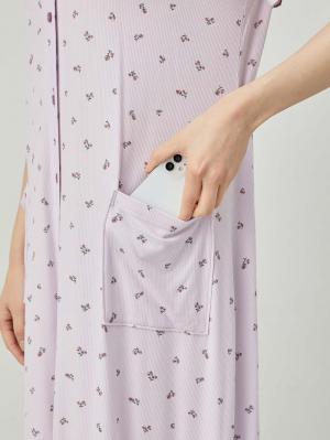 マタニティ パジャマ・ルームウェア|Rosemadame（ローズマダム）　小花柄半袖ルームワンピース　マタニティ・産後授乳パジャマ【出産後も長く使える】