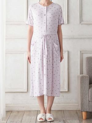 マタニティ パジャマ・ルームウェア|Rosemadame（ローズマダム）　小花柄半袖ルームワンピース　マタニティ・産後授乳パジャマ【出産後も長く使える】