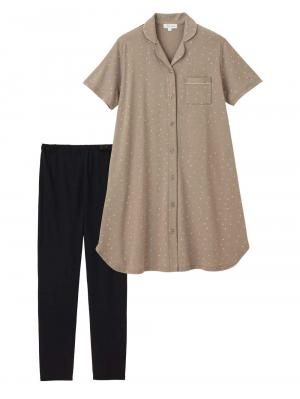 Rosemadame（ローズマダム）　ハートプリント天竺素材半袖パジャマ　マタニティ・産後授乳パジャマ【出産後も長く使える】 10310