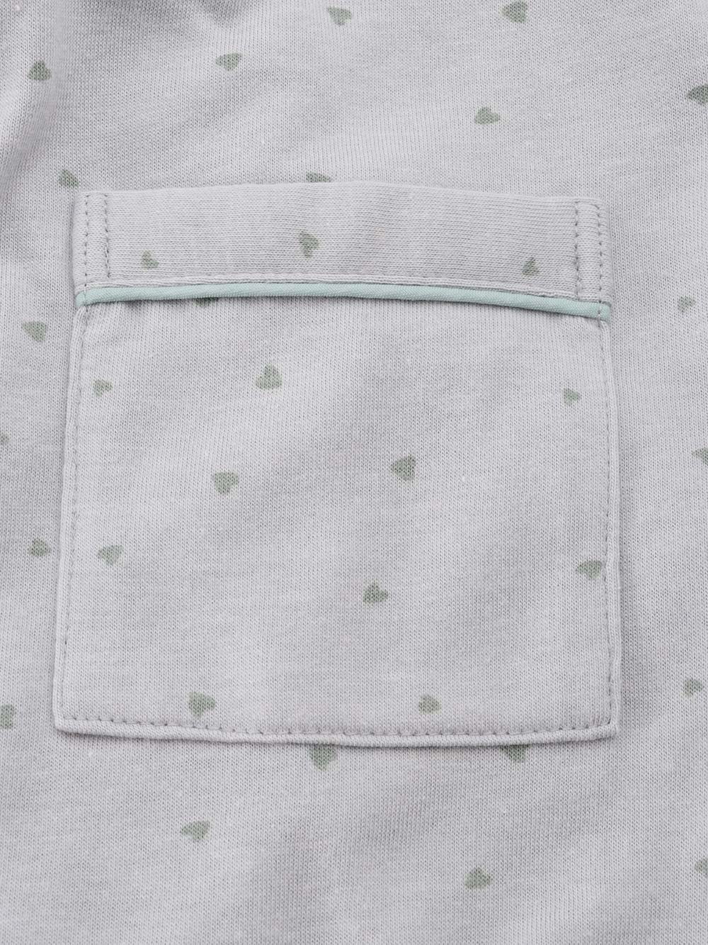 マタニティ パジャマ・ルームウェア|Rosemadame（ローズマダム）　ハートプリント天竺素材半袖パジャマ　マタニティ・産後授乳パジャマ【出産後も長く使える】|サックス