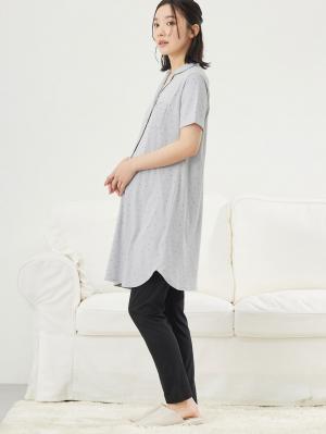 Rosemadame（ローズマダム）　ハートプリント天竺素材半袖パジャマ　マタニティ・産後授乳パジャマ【出産後も長く使える】10310