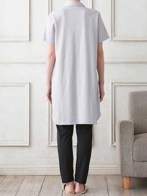 マタニティ パジャマ・ルームウェア|Rosemadame（ローズマダム）　ハートプリント天竺素材半袖パジャマ　マタニティ・産後授乳パジャマ【出産後も長く使える】