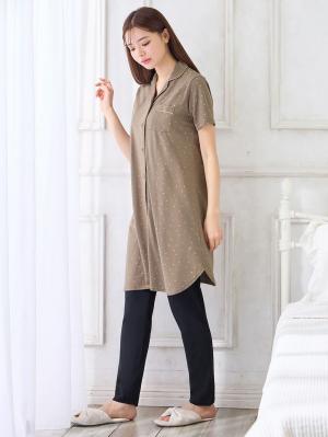 【 L 】天竺&パイル リラックス パジャマ 白ロゴ グレーハート L 】天竺&パイル リラックス パジャマ 白ロゴ グレーハート