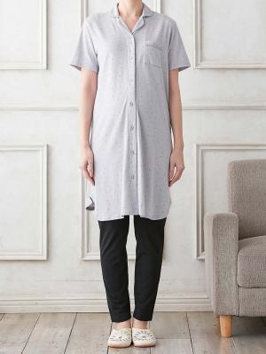 マタニティ パジャマ・ルームウェア|Rosemadame（ローズマダム）　ハートプリント天竺素材半袖パジャマ　マタニティ・産後授乳パジャマ【出産後も長く使える】