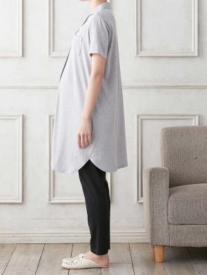 マタニティ パジャマ・ルームウェア|Rosemadame（ローズマダム）　ハートプリント天竺素材半袖パジャマ　マタニティ・産後授乳パジャマ【出産後も長く使える】