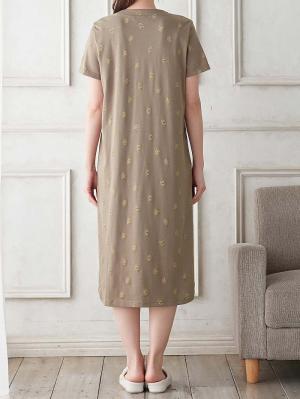 マタニティ パジャマ・ルームウェア|Rosemadame(ローズマダム) クマプリント天竺素材半袖ネグリジェパジャマ マタニティ・産後授乳パジャマ【出産後も長く使える】