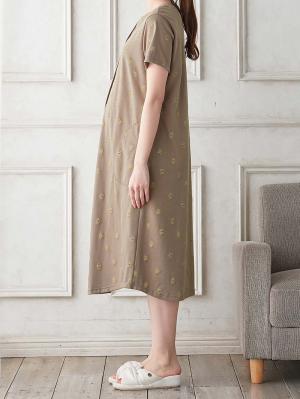 マタニティ パジャマ・ルームウェア|Rosemadame(ローズマダム) クマプリント天竺素材半袖ネグリジェパジャマ マタニティ・産後授乳パジャマ【出産後も長く使える】